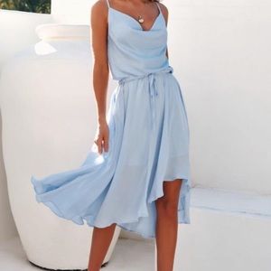 Hello Molly | Bayshore Midi Blue Steel Dress.